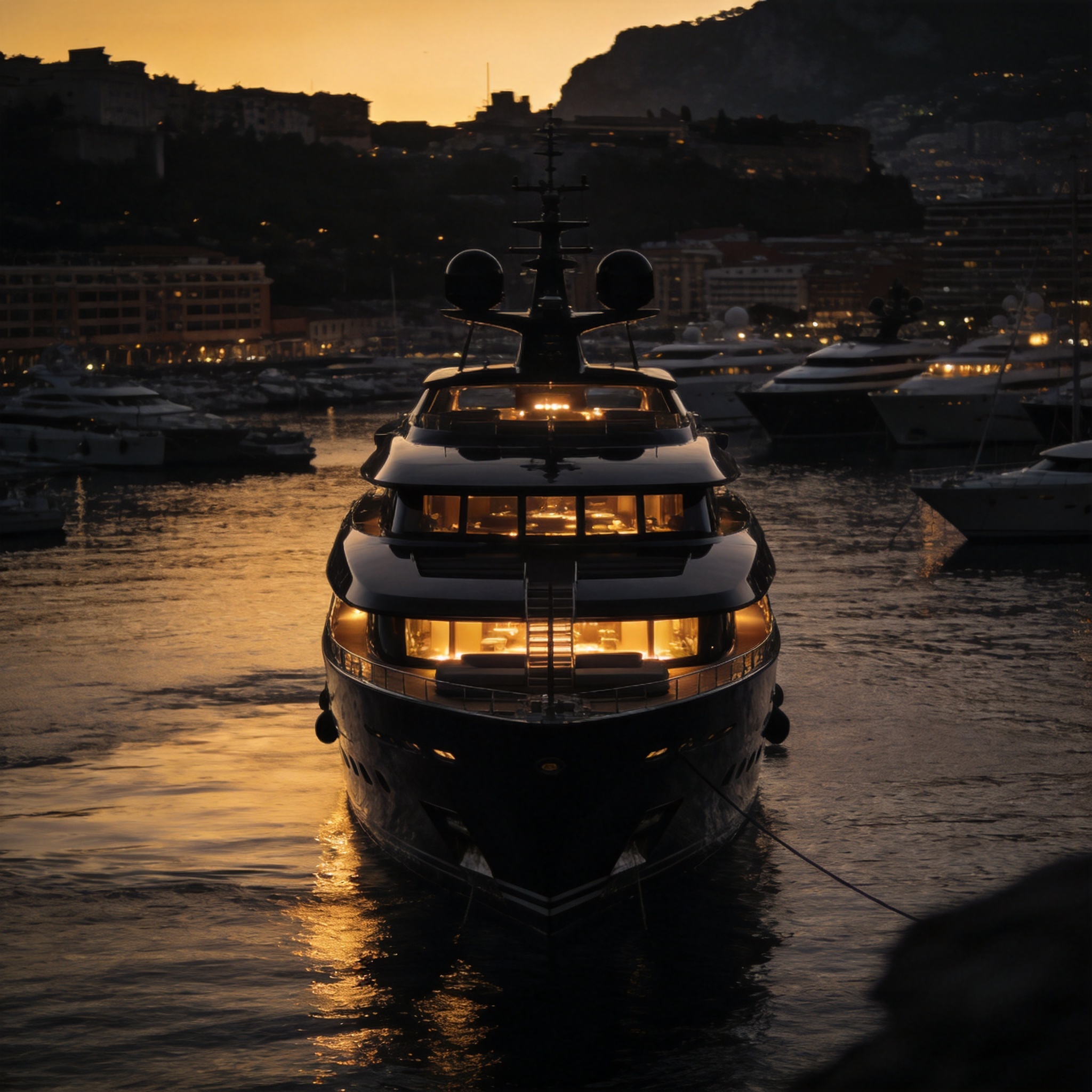 Luxury Yacht at Sunset